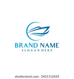 Boat logo design vector illustration. Boat icon design.