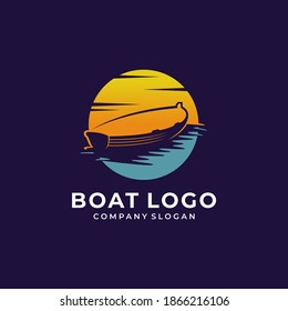 Boat Logo Design Vector Template
