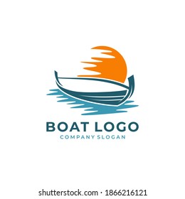 Boat Logo Design Vector Template
