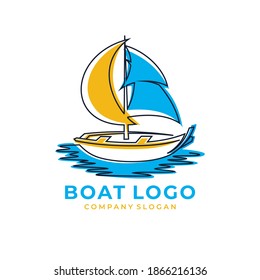 Boat Logo Design Vector Template
