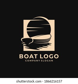 Boat Logo Design Vector Template
