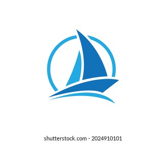 Boat Logo Design Vector Template .