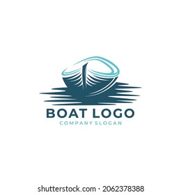 Boat Logo Design Vector Template
