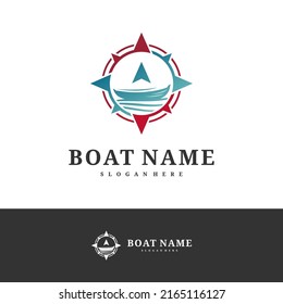 Boat Logo Design Vector Template Boat Stock Vector (Royalty Free ...