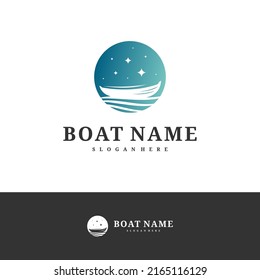 Boat logo design vector template, Boat logo concepts illustration.