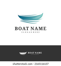 Boat logo design vector template, Boat logo concepts illustration.