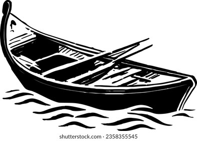 boat logo design vintage illustration