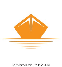 Boat Logo Design For Yacht and Sailboat Symbol Vector Template