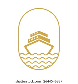 Boat Logo Design For Yacht and Sailboat Symbol Vector Template