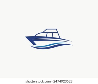 Boat Logo or Icon concept design modern vector template.