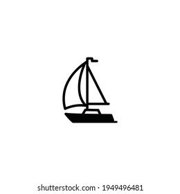 boat logo icon design with black colour