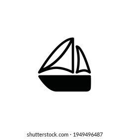 boat logo icon design with black colour