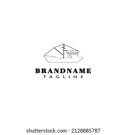 boat logo icon design template black modern isolated vector illustration