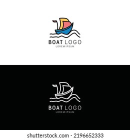 boat logo icon design template premium vector premium vector
