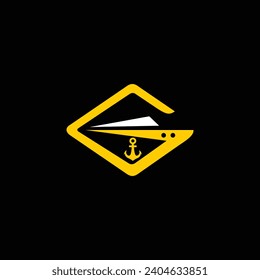 Boat logo with letter G concept