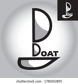 Boat Logo Monogram Simple Editable Vector