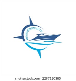 Boat logo with boat and mountain combination, suitable for various company brands with maximum effect.