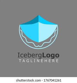 The boat logo resembles an iceberg that crosses the ocean with the initials "U" or "V". Boat Vector Logo.
