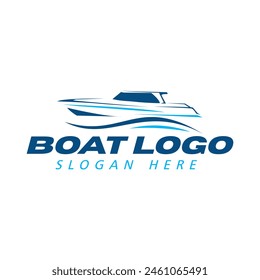 boat logo, sail boat, speed boat logo design template