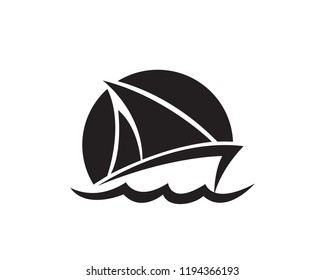 Boat Logo Symbol Template Design Vector, Emblem, Design Concept, Creative Symbol, Icon