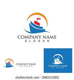 boat logo and symbol vector