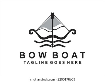 Boat logo template with Bow and Boat design.