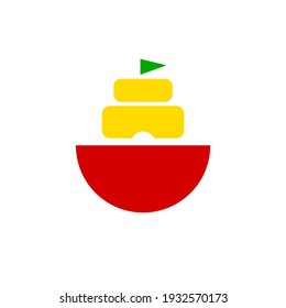 Boat logo template with a fun and simple style