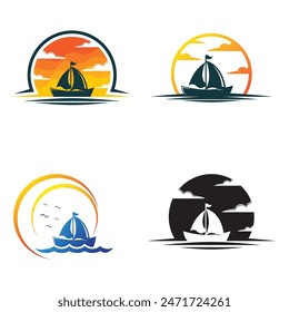 Boat logo template icon design
