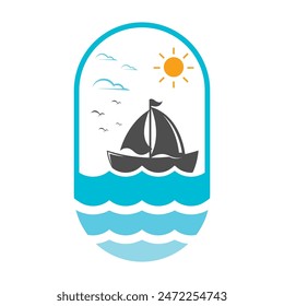 Boat logo template icon design