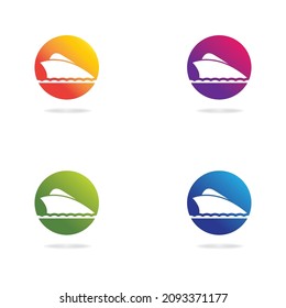 Boat logo template icon set