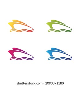 Conjunto de iconos de la plantilla del logotipo del barco