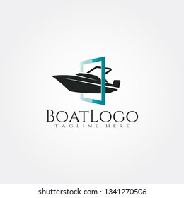 Boat logo template, ship icon design,illustration element -vector