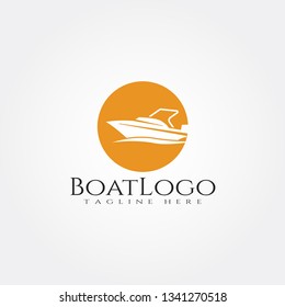 Boat logo template, ship icon design,illustration element -vector