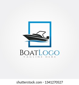 Boat logo template, ship icon design,illustration element -vector