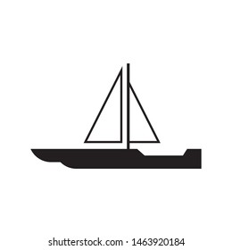 Boat logo template vector sailing ship icon design