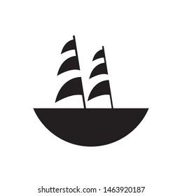 Boat logo template vector sailing ship icon design