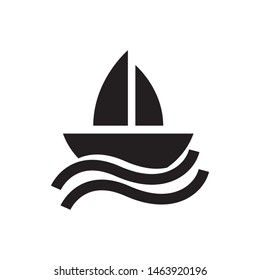 Boat logo template vector sailing ship icon design