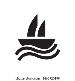 Boat logo template vector sailing ship icon design