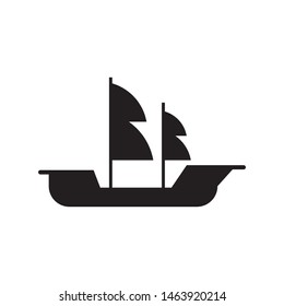 Boat logo template vector sailing ship icon design