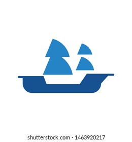 Boat logo template vector sailing ship icon design