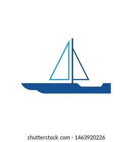 Boat logo template vector sailing ship icon design