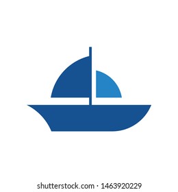 Boat logo template vector sailing ship icon design