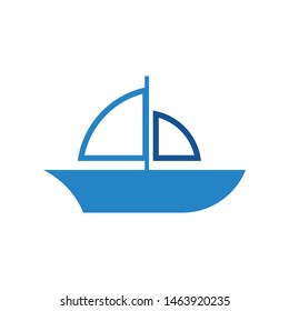Boat logo template vector sailing ship icon design
