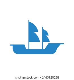 Boat logo template vector sailing ship icon design