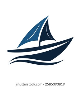 Boat logo vector art illustration