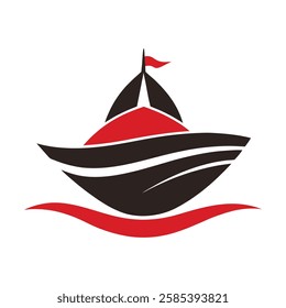 Boat logo vector art illustration