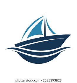 Boat logo vector art illustration