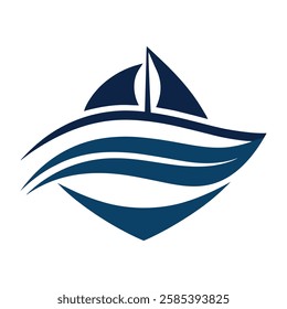 Boat logo vector art illustration