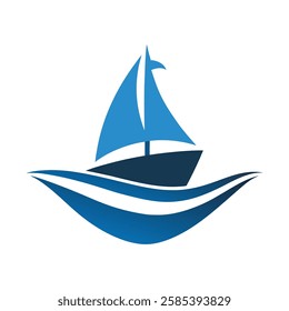 Boat logo vector art illustration