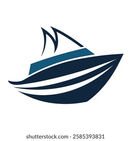 Boat logo vector art illustration